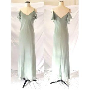 Sage Green sheath gown prom bridesmaid dress 8P